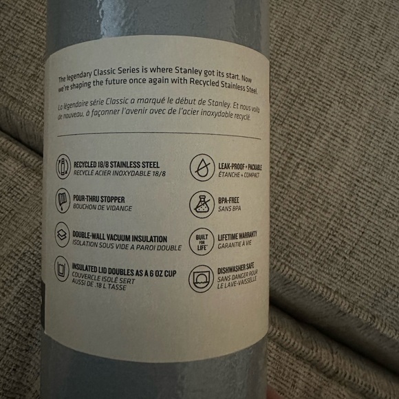 Stanley Silver and Gray Classic Thermos - Picture 3 of 3